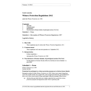 Witness Protection Regulations 2012