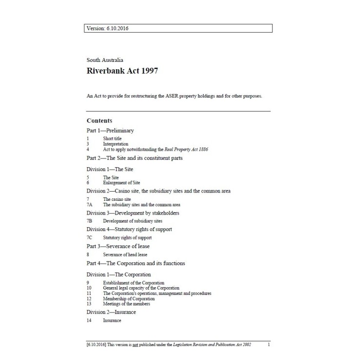 Riverbank Act 1997