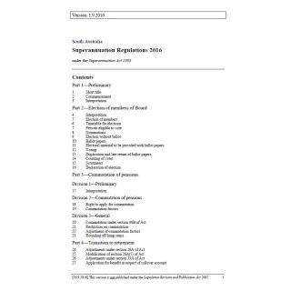 Superannuation Regulations 2016