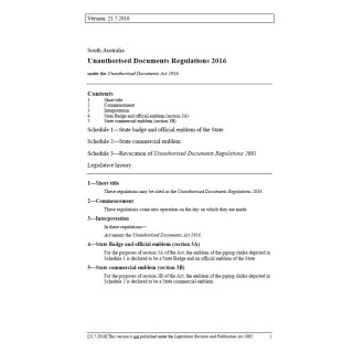 Unauthorised Documents Regulations 2016