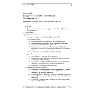 Energy Products (Safety and Efficiency) Proclamation 2012