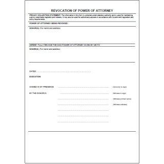 Revocation of Enduring Power of Attorney Form