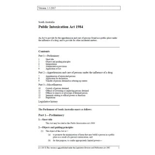 Public Intoxication Act 1984