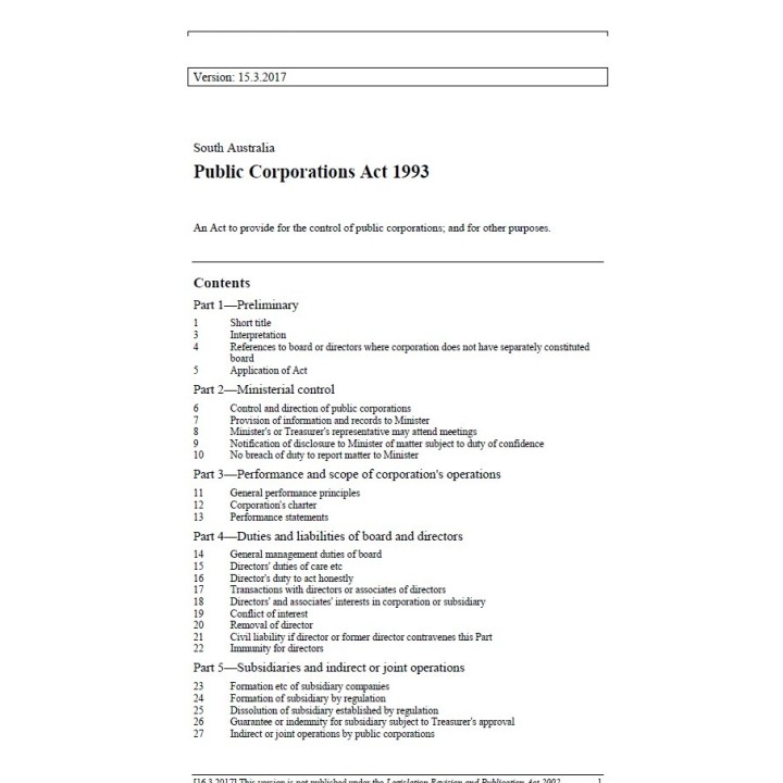 Public Corporations Act 1993