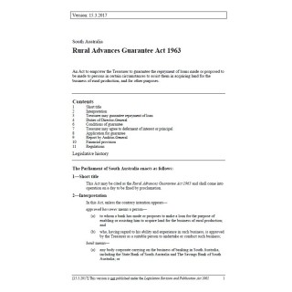 Rural Advances Guarantee Act 1963
