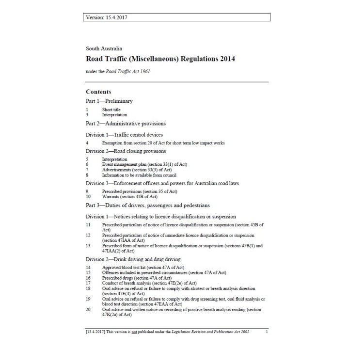 Road Traffic (Miscellaneous) Regulations 2014