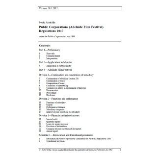 Public Corporations  (Adelaide Film Festival) Regulations 2017