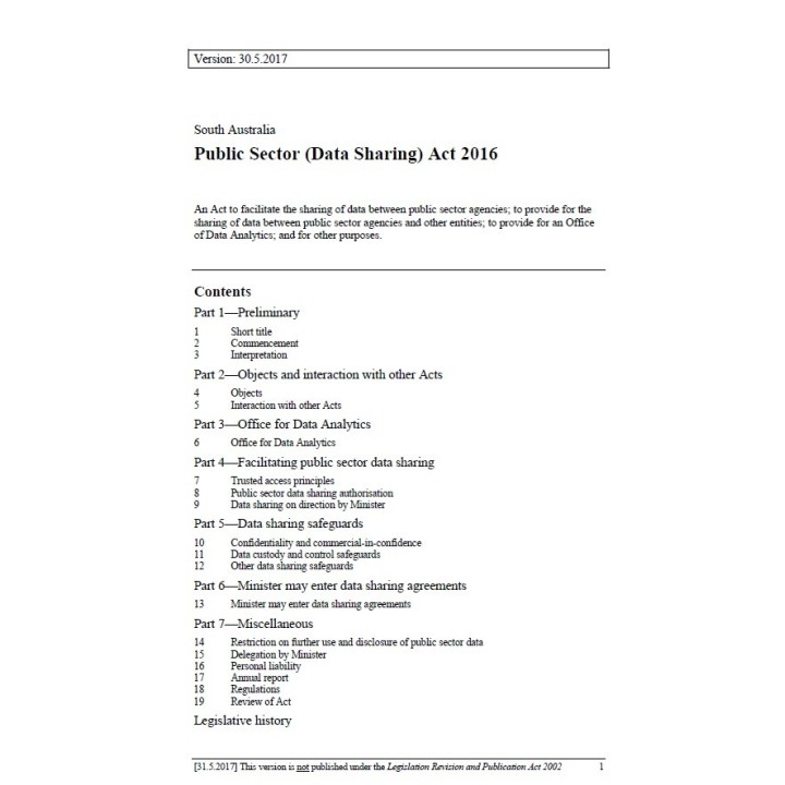 Public Sector (Data Sharing) Act 2016