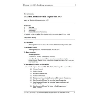 Taxation Administration Regulations 2017