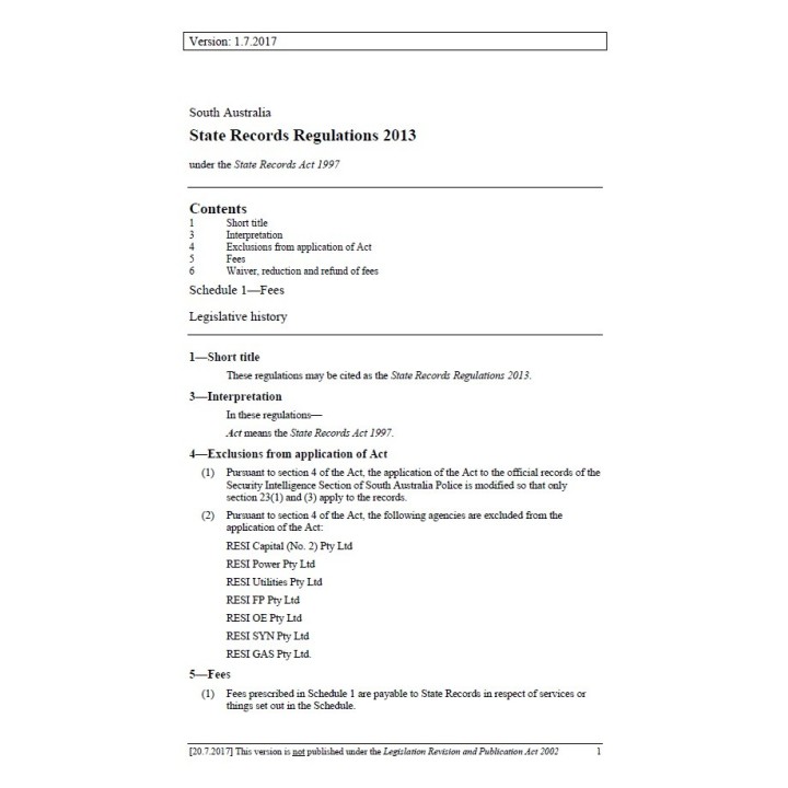 State Records Regulations 2013