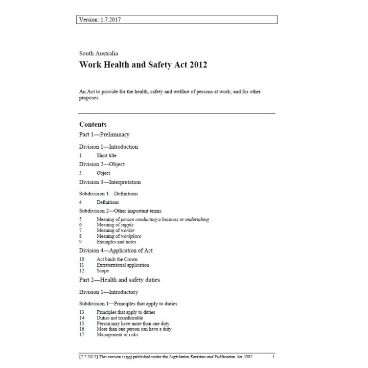 Work Health and Safety Act 2012