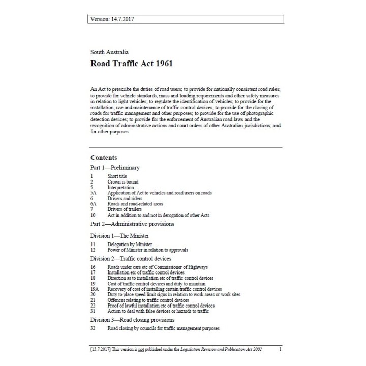 Road Traffic Act 1961