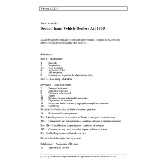 Second-hand Vehicle Dealers Act 1995