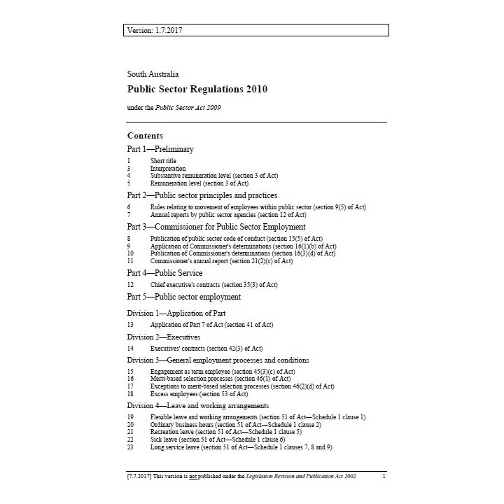Public Sector Regulations 2010