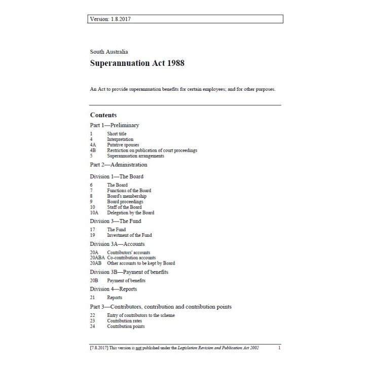 Superannuation Act 1988