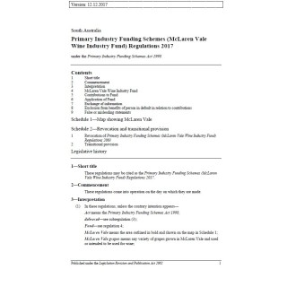 Primary Industry Funding Schemes (Mclaren Vale Wine Industry Fund) Regulations 2017