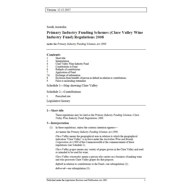 Primary Industry Funding Schemes (Riverland Wine Industry Fund) Regulations 2016
