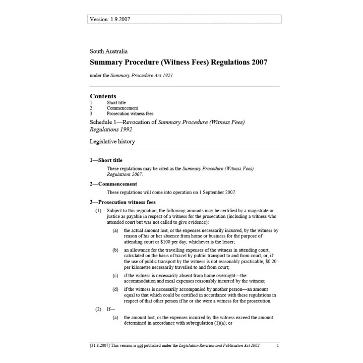 Summary Procedure (Service) Regulations 2017