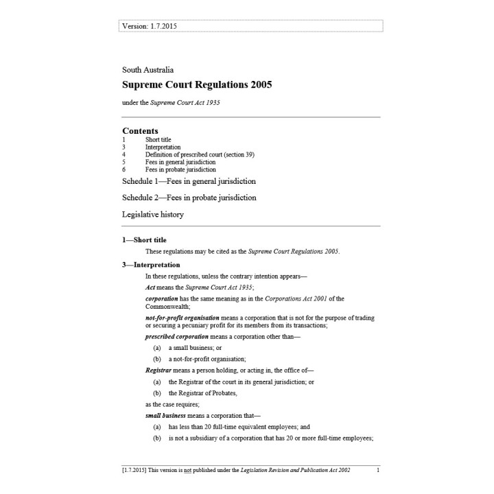Supreme Court Regulations 2018