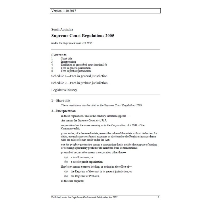 Supreme Court Regulations 2018