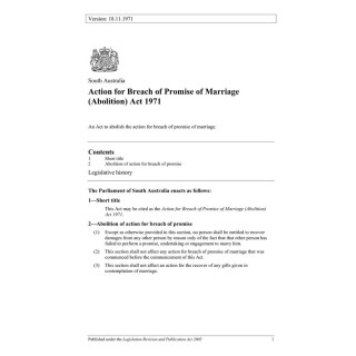 Action for Breach of Promise of Marriage (Abolition) Act 1971