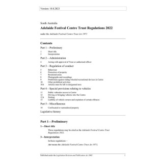 Adelaide Festival Centre Trust Regulations 2022