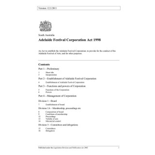 Adelaide Festival Corporation Act 1998