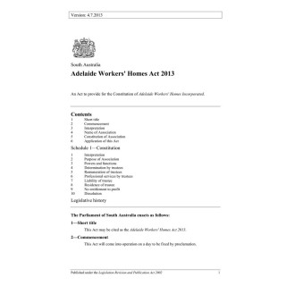 Adelaide Workers' Homes Act 2013