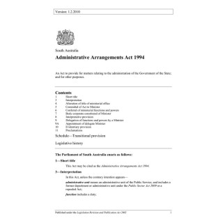 Administrative Arrangements Act 1994