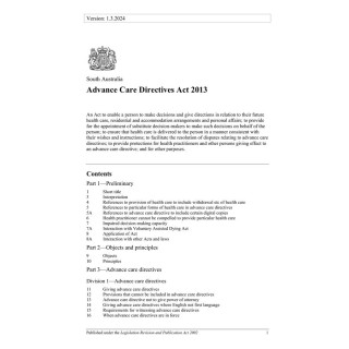 Advance Care Directives Act 2013