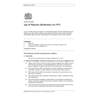 Age of Majority (Reduction) Act 1971