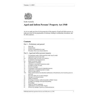 Aged and Infirm Persons' Property Act 1940