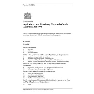 Agricultural and Veterinary Chemicals (South Australia) Act 1994
