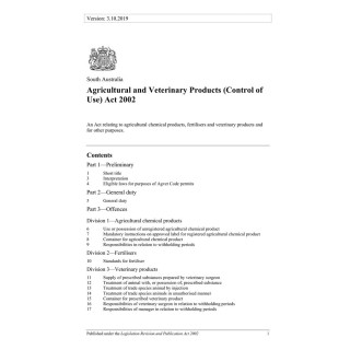 Agricultural and Veterinary Products (Control of Use) Act 2002