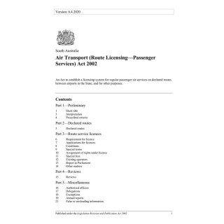 Air Transport (Route Licensing - Passenger Services) Act 2002
