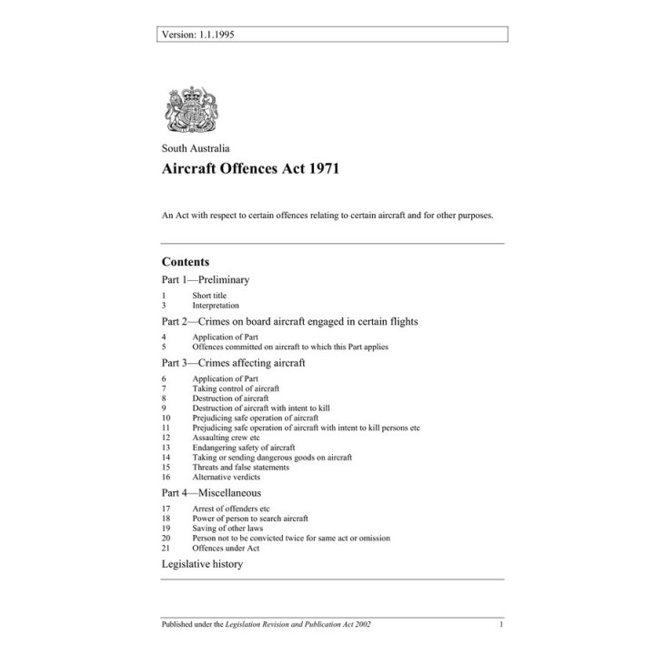 Aircraft Offences Act 1971
