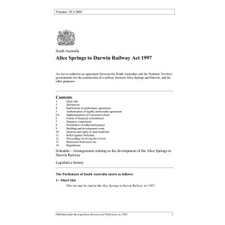 Alice Springs to Darwin Railway Act 1997