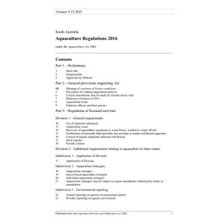 Aquaculture Regulations 2016