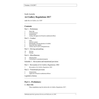 Art Gallery Regulations 2017