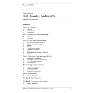 ASER (Restructure) Regulations 2013