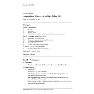 Aquaculture (Zones - Arno Bay) Policy 2011