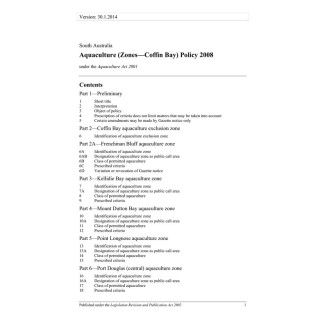 Aquaculture (Zones - Coffin Bay) Policy 2008