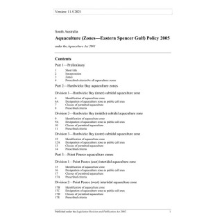 Aquaculture (Zones - Eastern Spencer Gulf) Policy 2005