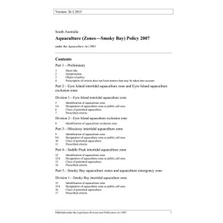 Aquaculture (Zones - Smoky Bay) Policy 2007