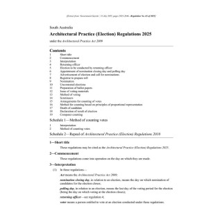 Architectural Practice (Election) Regulations 2025