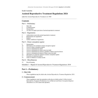 Assisted Reproductive Treatment Regulations 2024