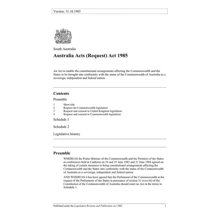 Australia Acts (Request) Act 1985