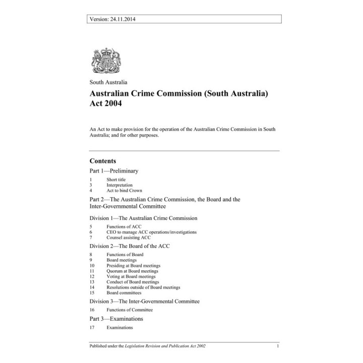 Australian Crime Commission (South Australia) Act 2004