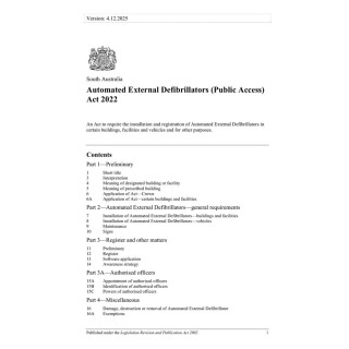 Automated External Defibrillators (Public Access) Act 2022