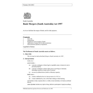 Bank Mergers (South Australia) Act 1997